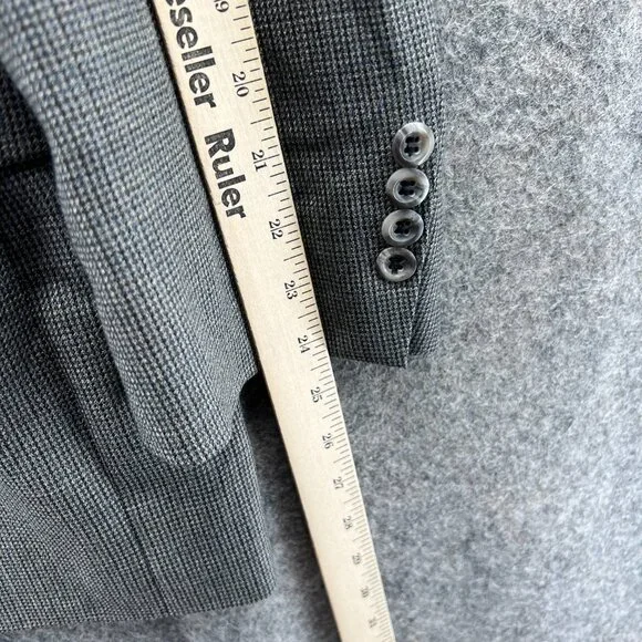 Pronto Uomo Blazer Men 48R Gray Sports Jacket Coat Wool Casual Houndstooth